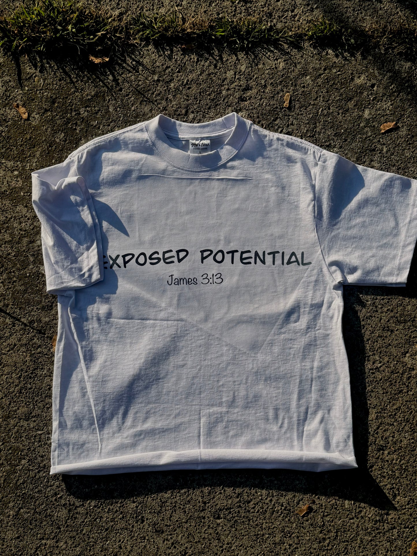 James 3:13 White Tee